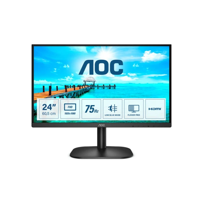 Monitor AOC 23.8 F-HD / VGA / DVI / VESA / Black