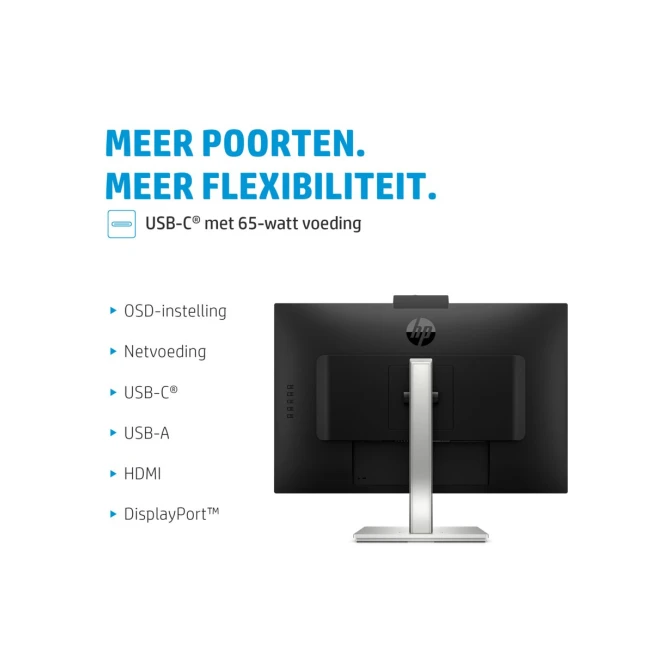 Monitor  HP E-Series E27m G4 27inch Quad HD Zwart