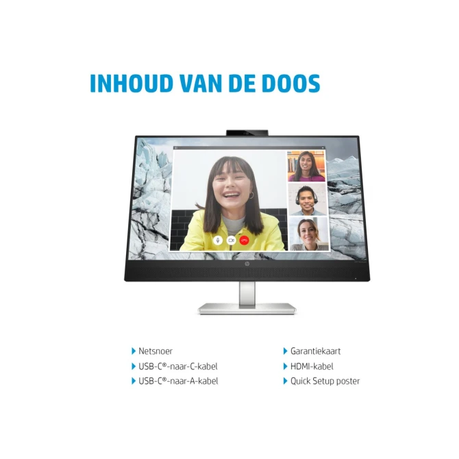 Monitor  HP E-Series E27m G4 27inch Quad HD Zwart