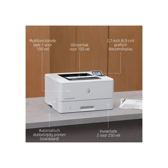 HP LaserJet Enterprise M406dn, Zwart-wit, Printer voor Bedri