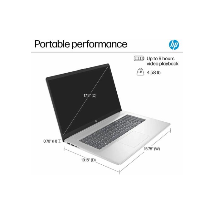 Laptop HP 17-cp3005DX 17.3 F-HD IPS RYZEN 5 7430U 16GB 512GB W11S Laptop HP 17-cp3005DX 17.3 F-HD IPS RYZEN 5 7430U 16GB 512GB W11S