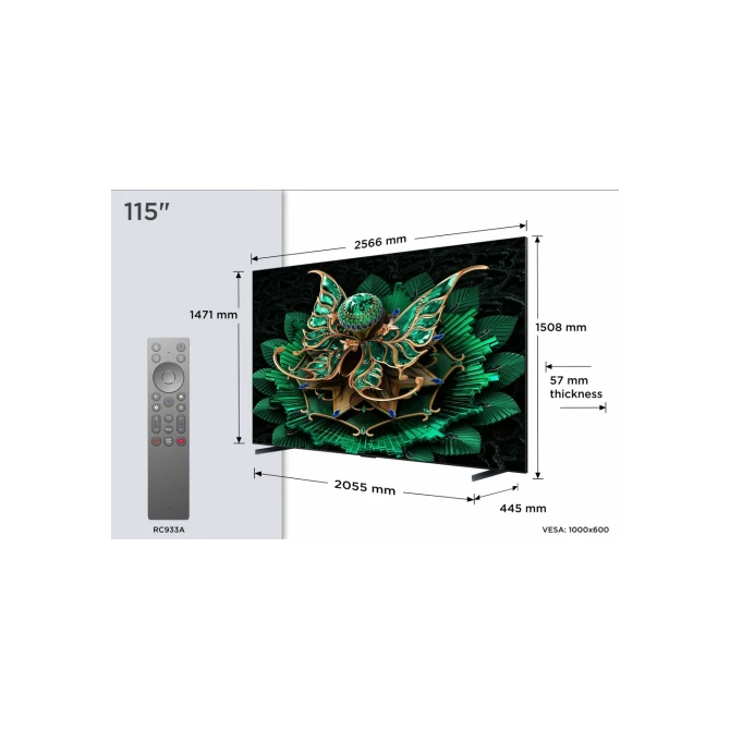 Televisie TCL 115C7K 115 QD-Mini LED 144Hz (2025)