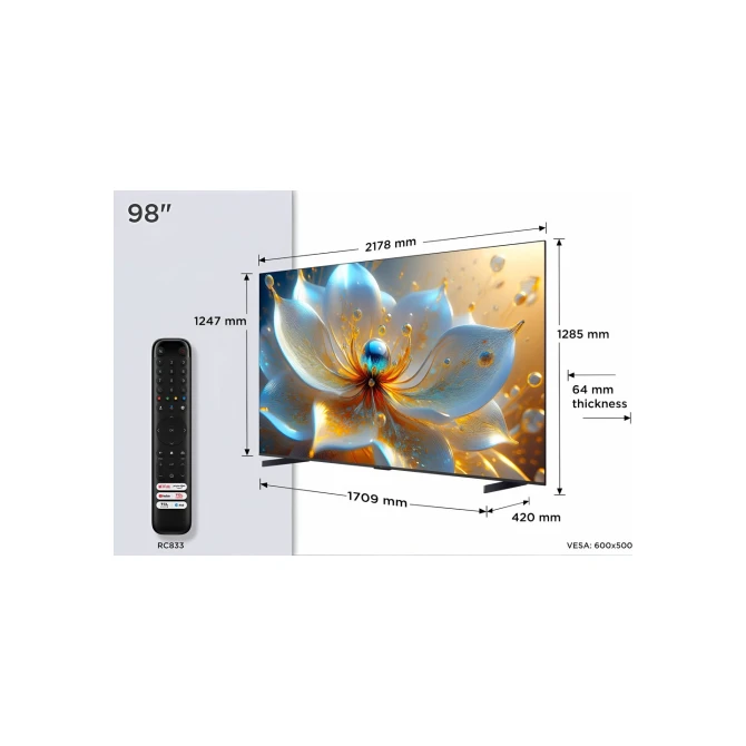 Televisie
TCL 98T8C 4K 144Hz Televisie
TCL 98T8C 4K 144Hz