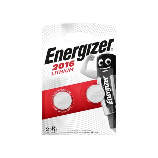 ENERGIZER CR2016 Knoopcel Batterij diameter 20 mm 3 V (pak 2 stuks)