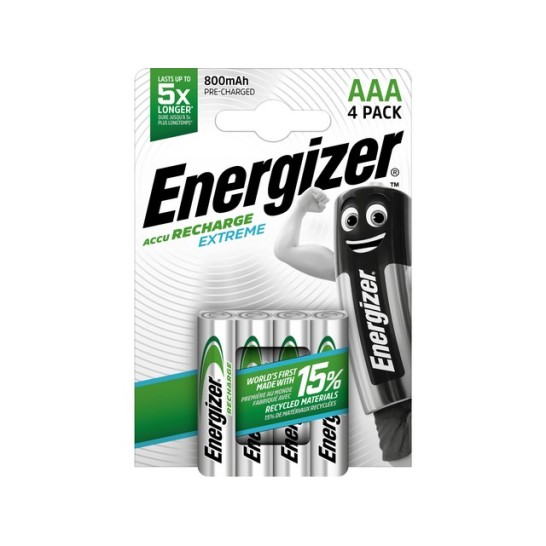 ENERGIZER Oplaadbare Extreme oplaadbare batterijen AAA (pak 4 stuks)