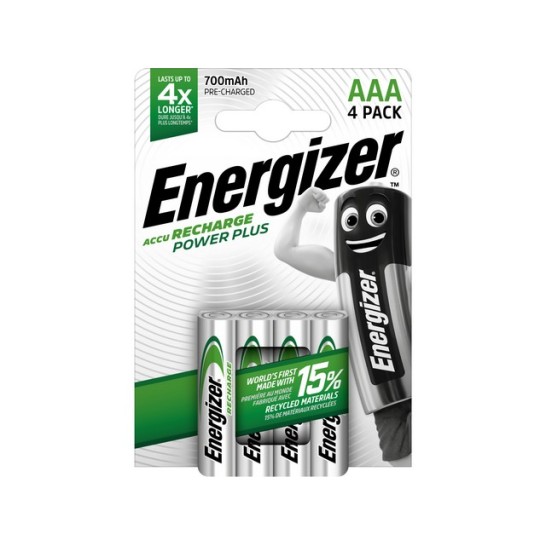 ENERGIZER Oplaadbare Power Plus batterijen AAA (pak 4 stuks)