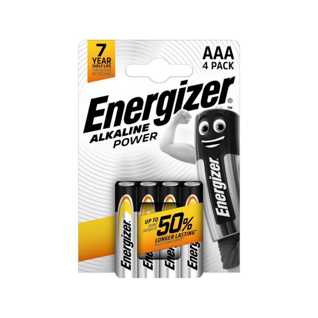 Intiem Verenigen Rusteloos ENERGIZER Alkaline Power AAA Batterij 15 V (pak 4 stuks) - Office1  Kantoorartikelen