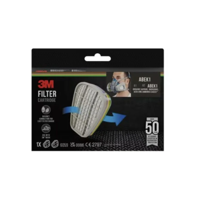 3M Filtercartridge 3M 6059 ABEK1/ds6paar 3M Filtercartridge 3M 6059 ABEK1/ds6paar