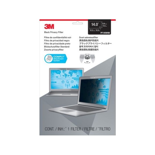 3M™ Privacy filter widescreen PF140W9 Laptop frameless