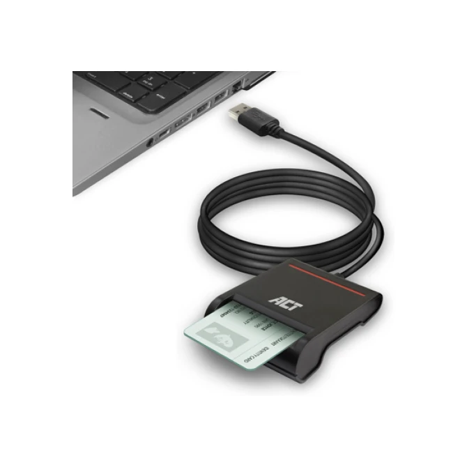 ACT AC6015 USB Smartcardreader Zwart