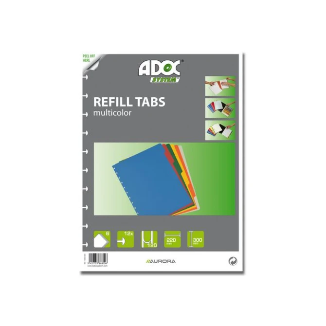 ADOC-Tabblad voor Adoc filing (pak 10 x 6 stuks)