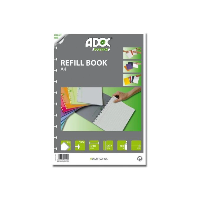 ADOC Vulling Pap-Ex Gelinieerd Staand A4 90 g/m² Wit (pak 10 vel) ADOC Vulling Pap-Ex Gelinieerd Staand A4 90 g/m² Wit (pak 10 vel)