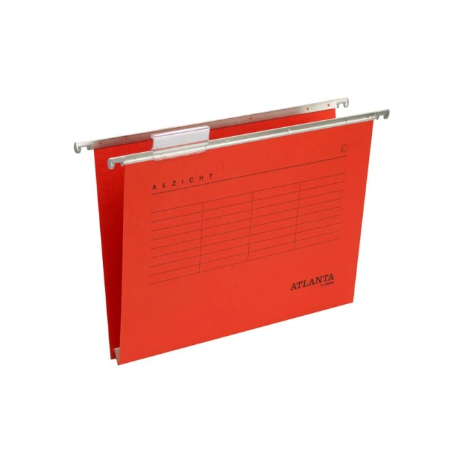 ATLANTA Hangmap Alzicht Verticaal A4 30 mm bodem rood (pak 25 stuks) ATLANTA Hangmap Alzicht Verticaal A4 30 mm bodem rood (pak 25 stuks)