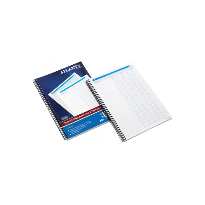 ATLANTA Kas- en kwitantieformulier Kasboek met btw kolom A4 50 x 2 vel (blok 50 vel)