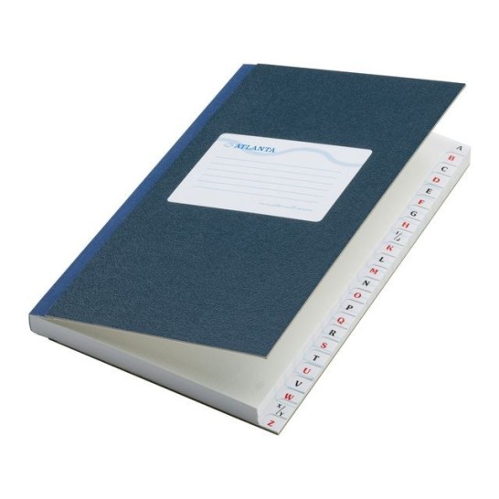 ATLANTA Kasboek met Alfabetregister 105 x 165 mm Gelinieerd Blauw (pak 5 x 48 vel)