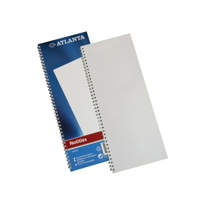 ATLANTA Notitieboek met Spiraal 330 x 135 mm Gelinieerd (pak 5 blokken)