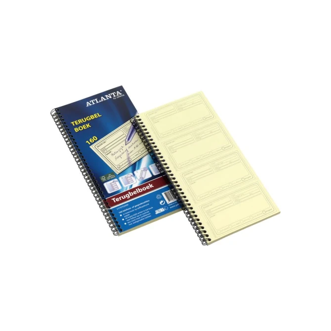 ATLANTA Terugbelboek in Tweevoud Nederlandstalig 160 Notities 297 x 140 mm (pak 5 x 20 vel) ATLANTA Terugbelboek in Tweevoud Nederlandstalig 160 Notities 297 x 140 mm (pak 5 x 20 vel)