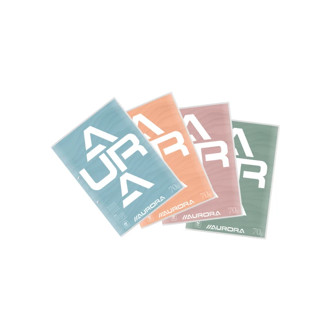 AURORA Cursusblok A4 geruit 5 mm 2-gaats (pak 10 stuks) AURORA Cursusblok A4 geruit 5 mm 2-gaats (pak 10 stuks)