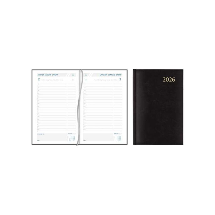 AURORA Daily 3215Z Agenda. 1 dag per pagina. zwart