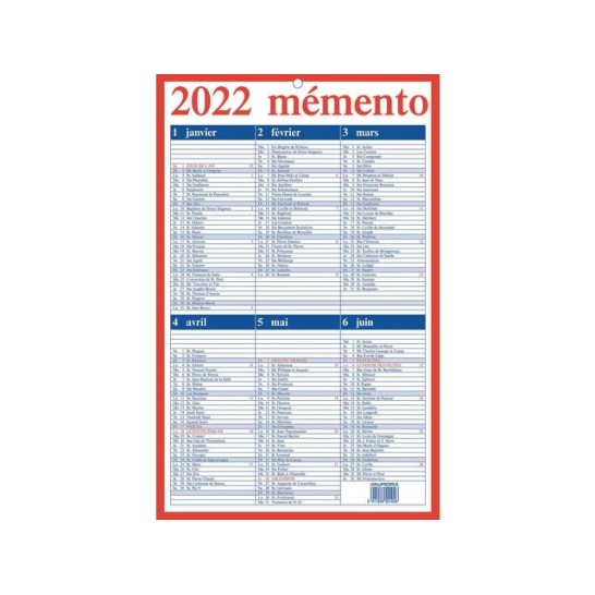 AURORA Mementoplaat Kalender. 210 x 330 mm. Frans