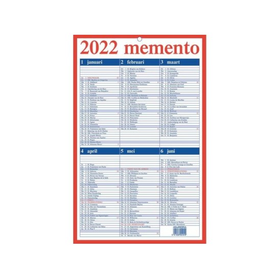AURORA Mementoplaat Kalender. 210 x 330 mm. Nederlands