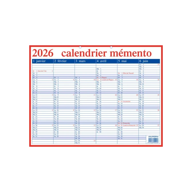 AURORA Mementoplaat Kalender. 420 x 330 mm. Frans AURORA Mementoplaat Kalender. 420 x 330 mm. Frans