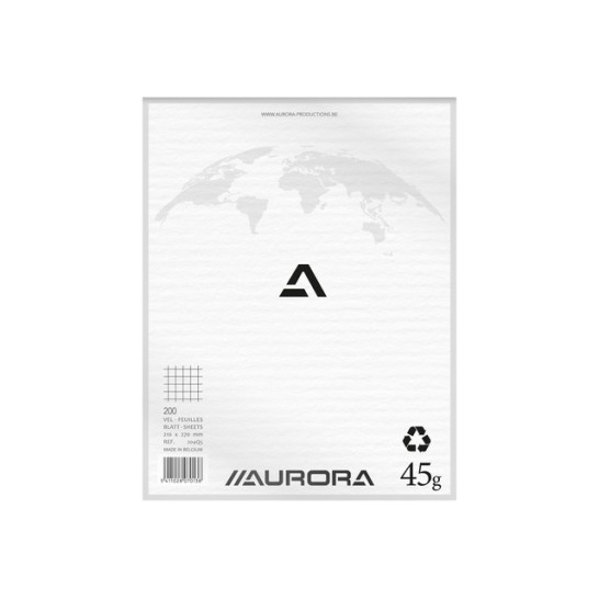 AURORA Office BLOC 200 Kladblok 210 x 270 mm Geruit 5 mm Wit (pak 5 stuks)