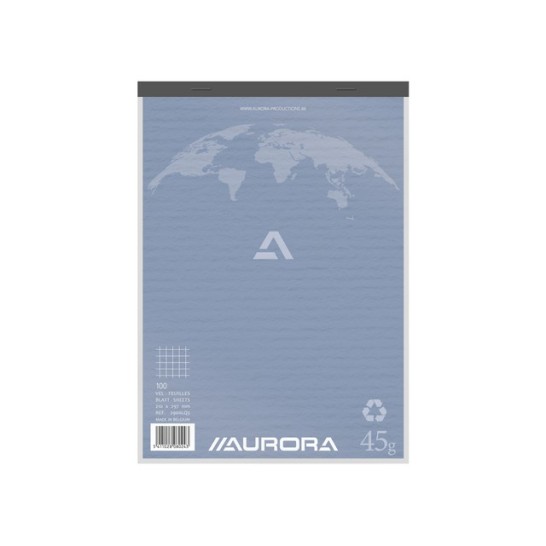 AURORA Office Superior Schrijfblok A4 Gerecycled Geruit 5 mm Groen (pak 10 stuks)