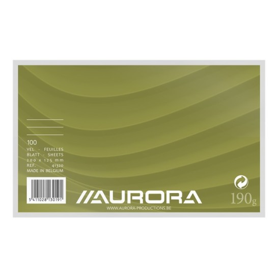 AURORA Systeemkaart 125 x 200 mm gelijnd 6 mm met rode koplijn 175 g/m² (doos 10 x 100 stuks)