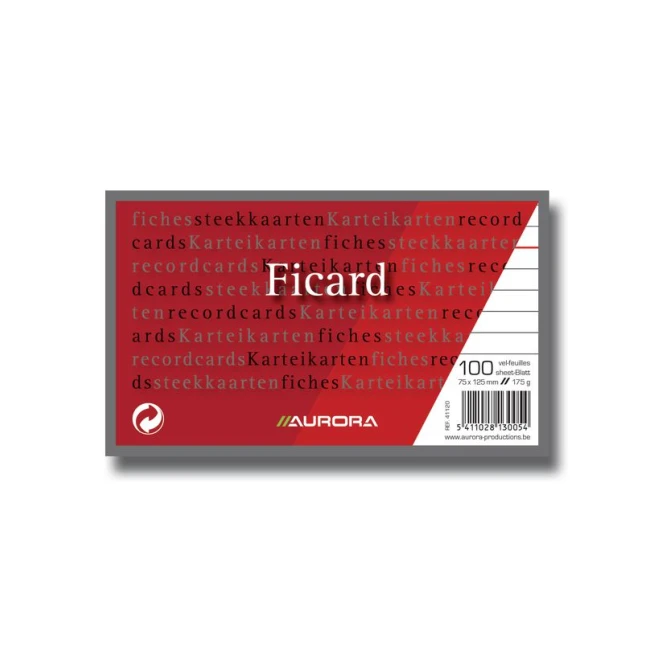 AURORA Systeemkaart 75 x125 mm gelijnd 6 mm met rode koplijn 175 g/m² (pak 100 vel) AURORA Systeemkaart 75 x125 mm gelijnd 6 mm met rode koplijn 175 g/m² (pak 100 vel)