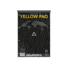 AURORA Yellow Pad Schrijfblok A4 Gelinieerd 4-gaats (blok 80 vel) AURORA Yellow Pad Schrijfblok A4 Gelinieerd 4-gaats (blok 80 vel)