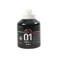 A'Color Acrylverf Glossy Zwart (fles 500 milliliter)