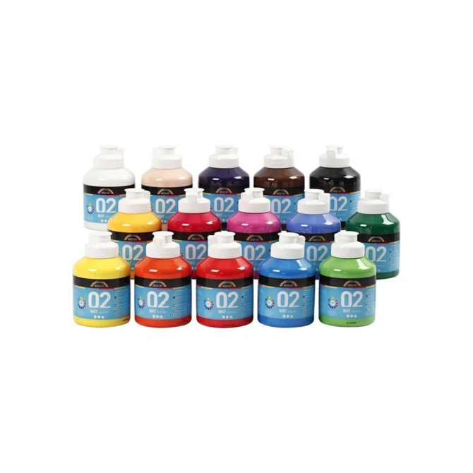 AColor acrylverf 02 - matt (pak 15 flessen)