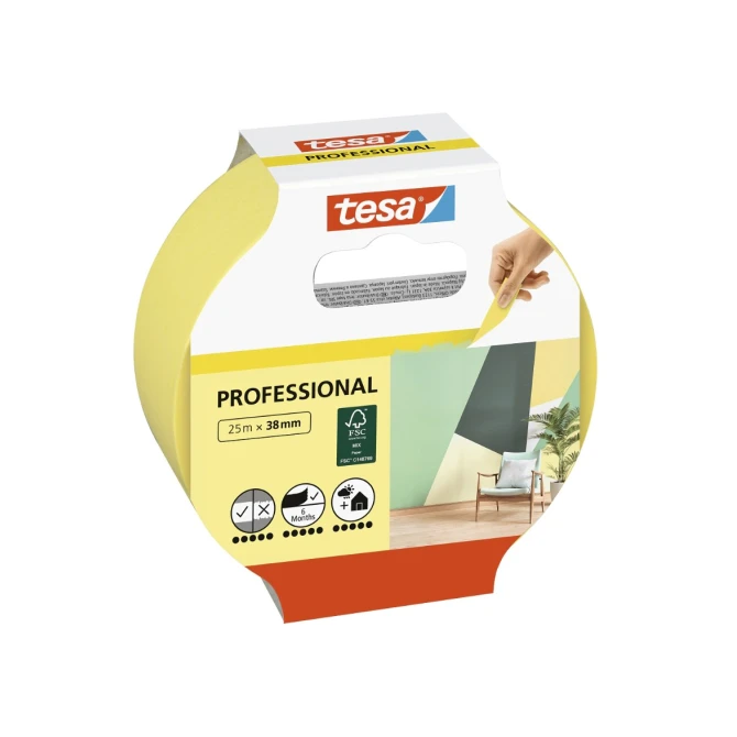 TESA Afplaktape Tesa Prof 38mm/rol25m TESA Afplaktape Tesa Prof 38mm/rol25m