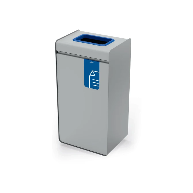 Afvalbak DURASORT 55L papier grijs-blauw Afvalbak DURASORT 55L papier grijs-blauw