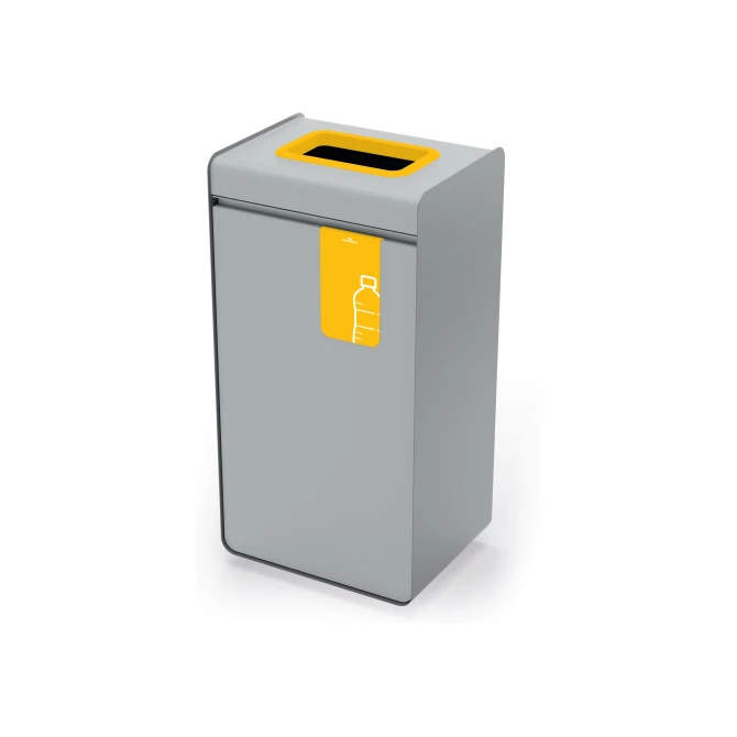 Afvalbak DURASORT 55L plastic grijs-geel Afvalbak DURASORT 55L plastic grijs-geel