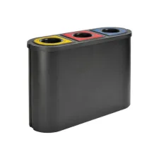 Afvalbak recycling 3 inworpen 3 x 45 liter Zwart Afvalbak recycling 3 inworpen 3 x 45 liter Zwart