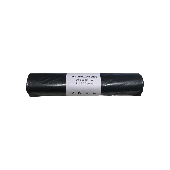 Afvalzak 60 x 80cm ldpe T50 (rol 20 stuks)