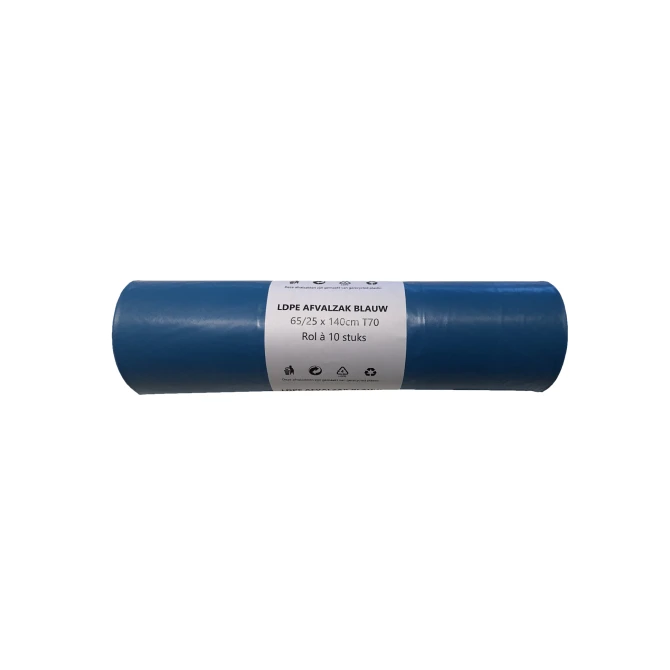 Afvalzak 65/25 x 140cm ldpe T70 (rol 10 stuks)