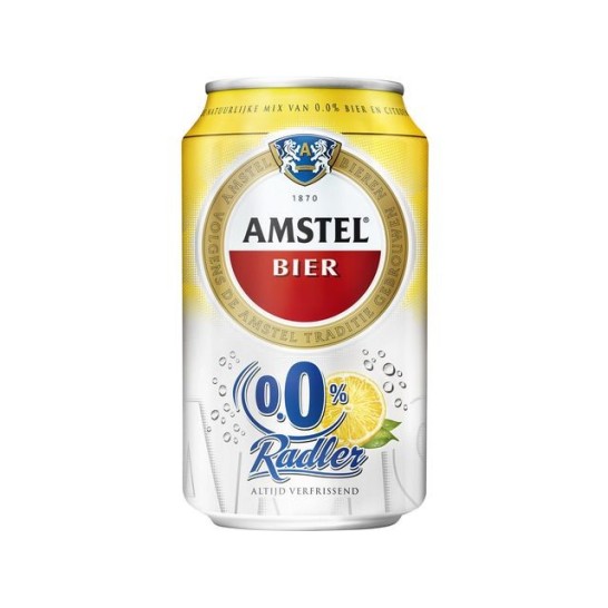 Amstel Radler Bier 0.0% Alcoholvrij 0.33 l (pak 24 stuks)