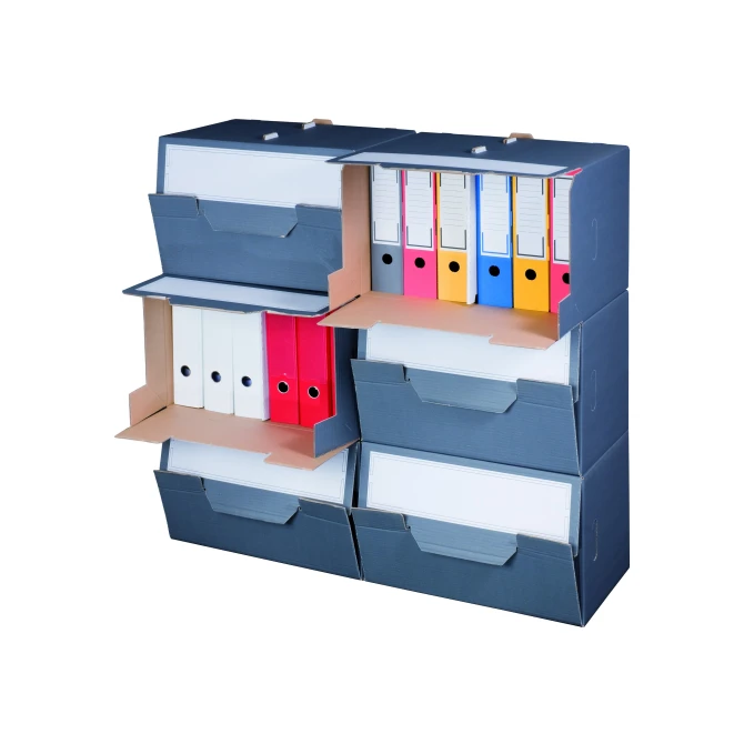 Smartbox Pro Archiefdozen met voorklep 504x325x305mm Dubbellaags grijs Smartbox Pro Archiefdozen met voorklep 504x325x305mm Dubbellaags grijs