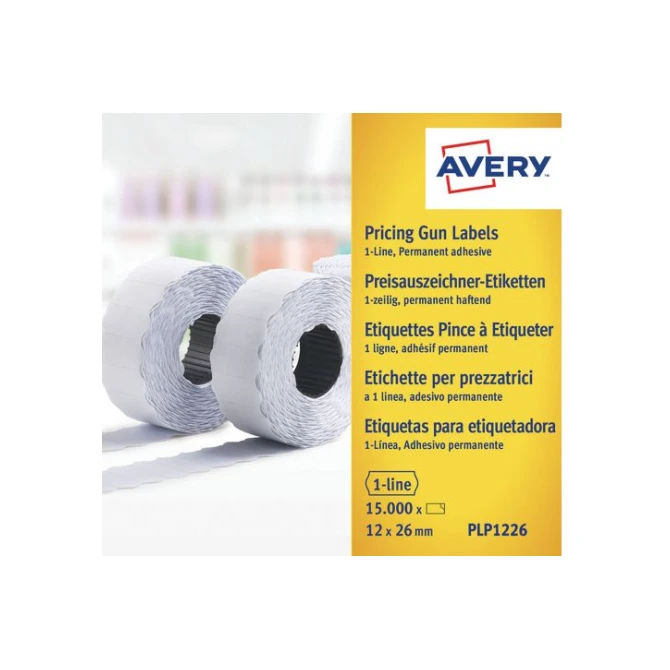 AVERY Etiket 1 Regel 26 x 12 mm Wit (pak 10 rollen) AVERY Etiket 1 Regel 26 x 12 mm Wit (pak 10 rollen)