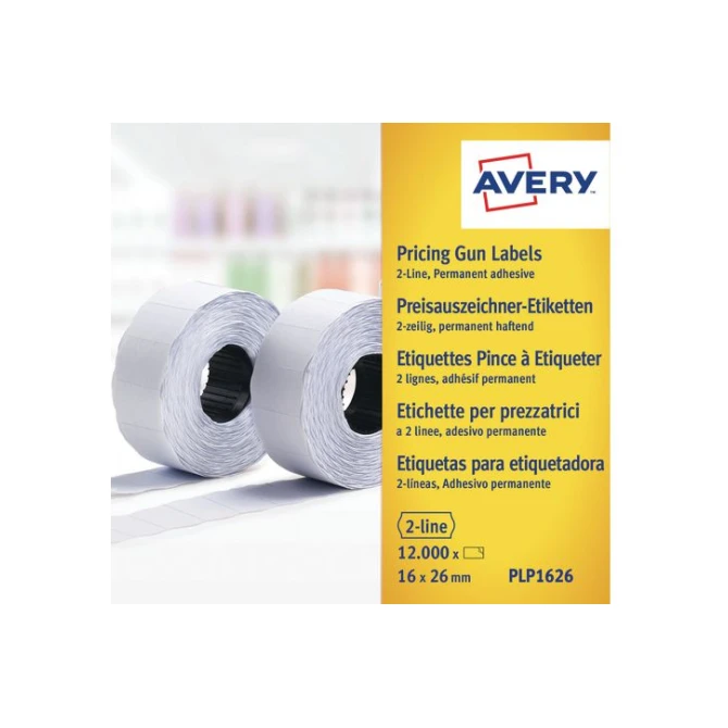 AVERY Etiket 2 Regels 26 x 16 mm Wit (pak 10 rollen) AVERY Etiket 2 Regels 26 x 16 mm Wit (pak 10 rollen)
