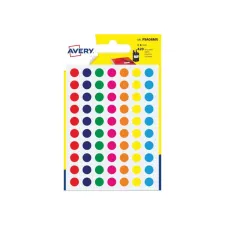 Avery Etiket Avery 8mm rond assorti/pk420 Avery Etiket Avery 8mm rond assorti/pk420