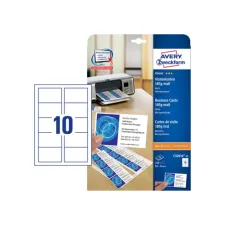 AVERY Quick & Clean™ visitekaartje 85 x 54 mm 185 g/m² perforatierand C32010 Inkjet (pak 250 stuks) AVERY Quick & Clean™ visitekaartje 85 x 54 mm 185 g/m² perforatierand C32010 Inkjet (pak 250 stuks)