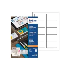Avery Quick & Clean visitekaartje 85 x 54 mm 200 g/m². C32011. Laser (pak 250 stuk) Avery Quick & Clean visitekaartje 85 x 54 mm 200 g/m². C32011. Laser (pak 250 stuk)
