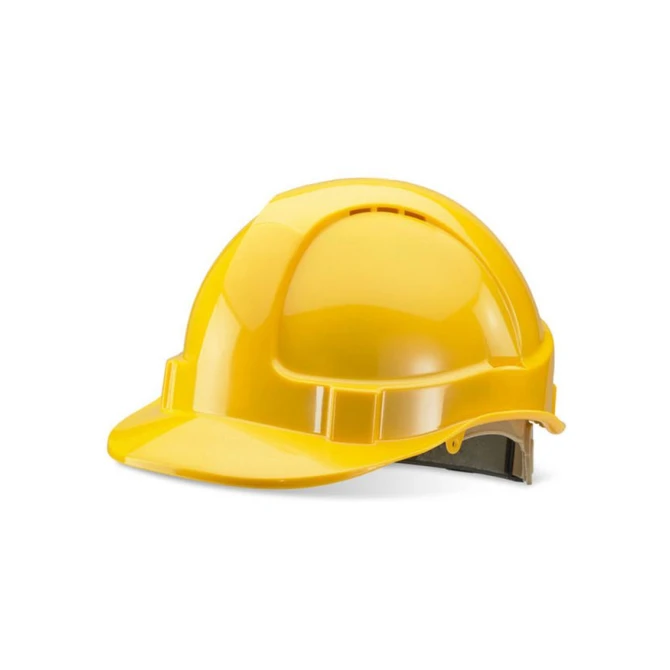 B BRAND Veiligheidshelm Geventileerd Met Draaiknop geel (doos 5 stuks)