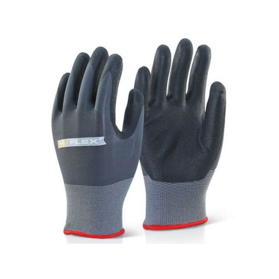 B FLEX Handschoenen Zwart / grijs Extra Large (doos 10 stuks)