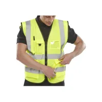 B SEEN Executive Veiligheidsvest Reflecterend Maat XL Geel B SEEN Executive Veiligheidsvest Reflecterend Maat XL Geel