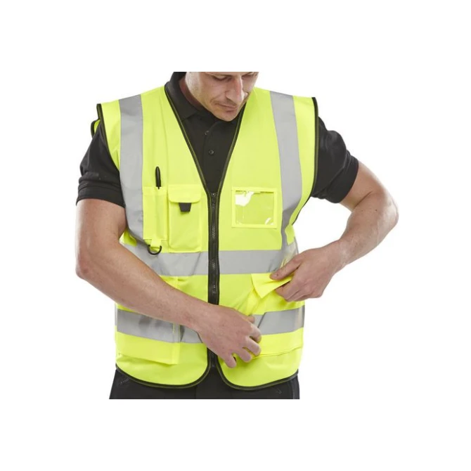 B SEEN Executive Veiligheidsvest Reflecterend Maat XL Geel B SEEN Executive Veiligheidsvest Reflecterend Maat XL Geel